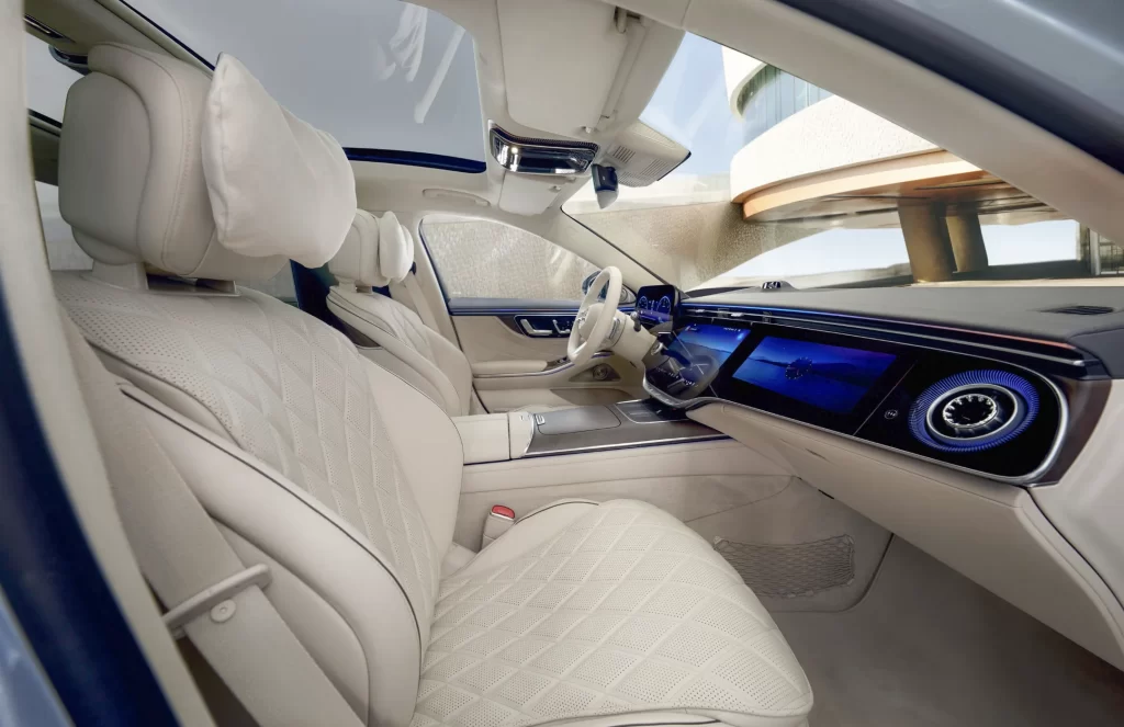 Cream Leather Luxury Sedan Interior