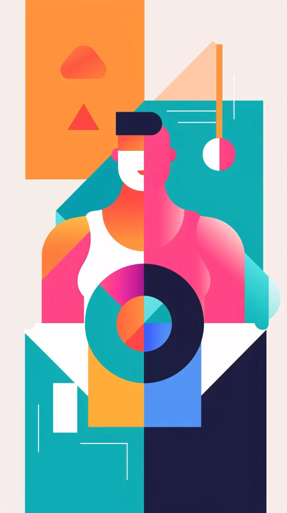 Creative Designer Multicolored Geometric Shapes Abstract