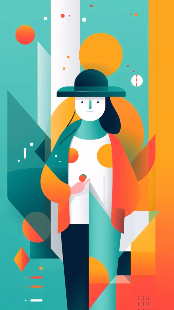Creative Designer Teal Orange Abstract Geometric Modern