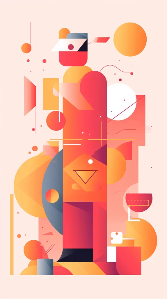 Creative Red Abstract Shapes Geometric