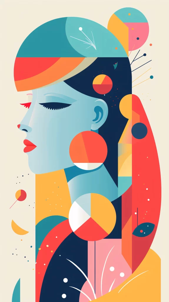 Creative Red Blue Yellow Abstract Geometric