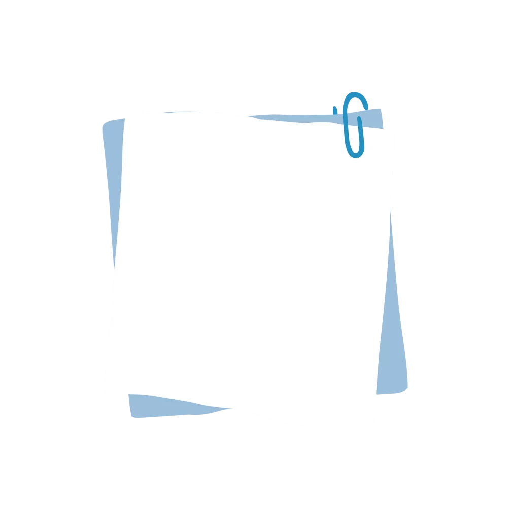 Crumpled White Paper with Blue Clip