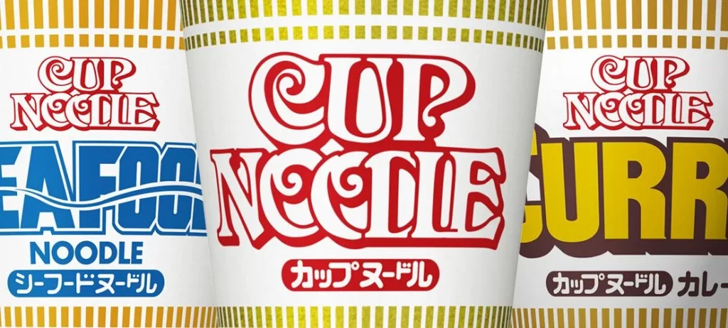 Cup Noodle Packaging Red Blue Yellow Minimalist Design