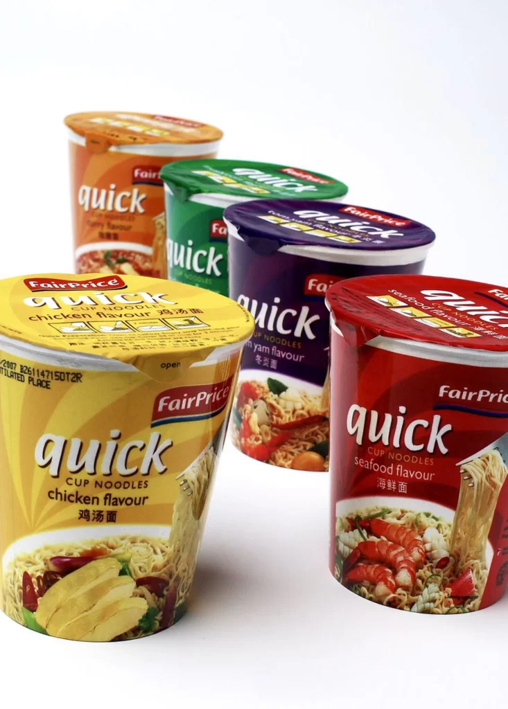 Cup Noodles Fairprice Colorful Illustration Modern Chicken Seafood