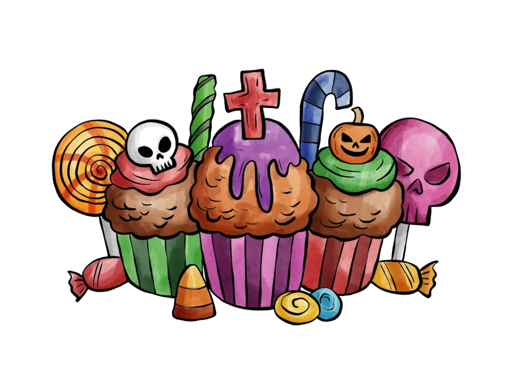 Cupcakes Skull Cross Candy Corn Lollipop Halloween