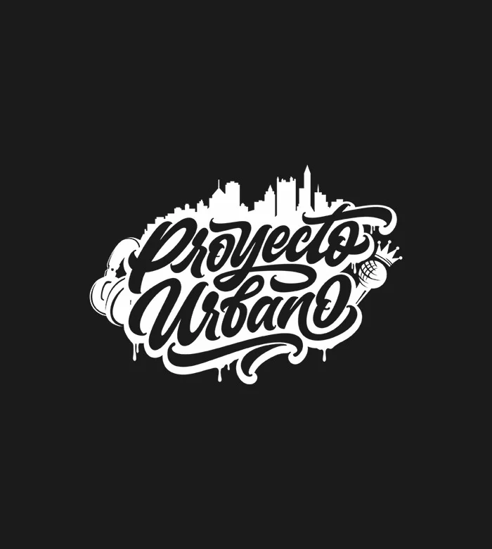 Curved Script White Black Contrast Urban Typography Design