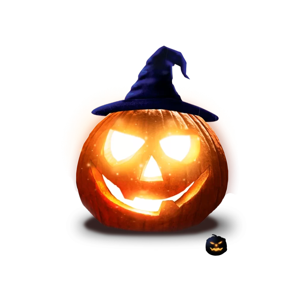 cute orange black glowing carved face hat