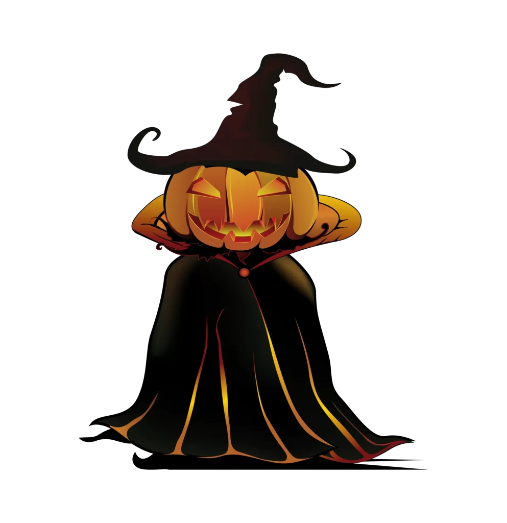 cute orange black hat glowing carved face