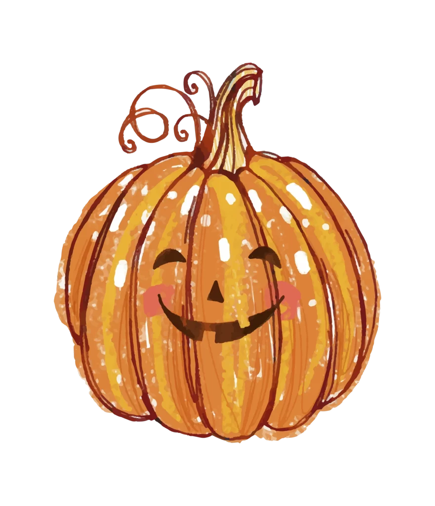 cute orange black white carved face stem golden