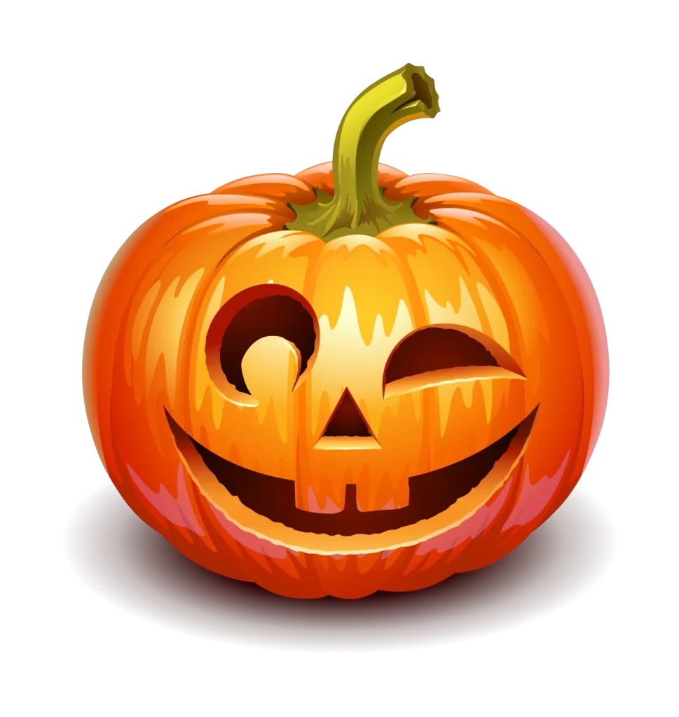 cute orange carved face stem golden