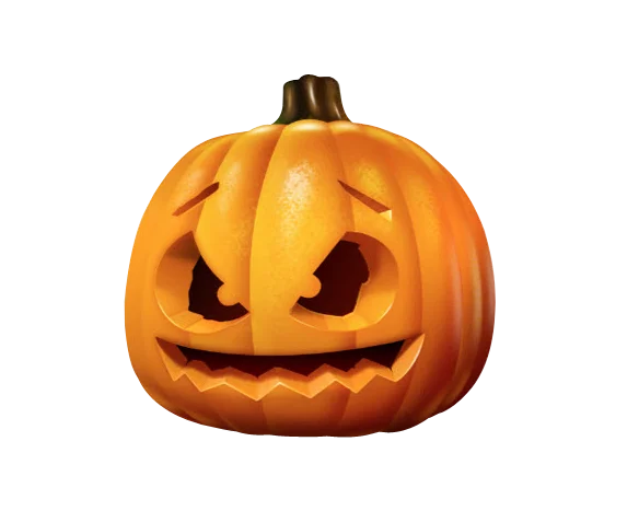 cute orange carved face stem purple