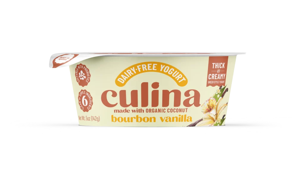 Dairy-Free Yogurt Organic Coconut Bourbon Vanilla Culina Thick Creamy