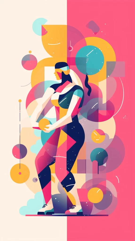 Dancer Multicolored Abstract Geometric Modern