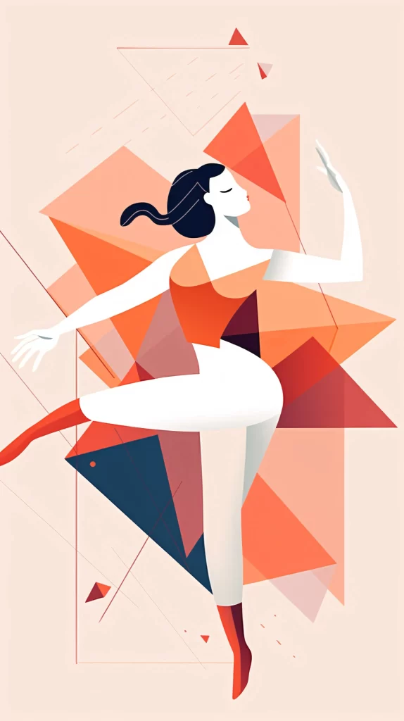 Dancer Red Black White Geometric Modern