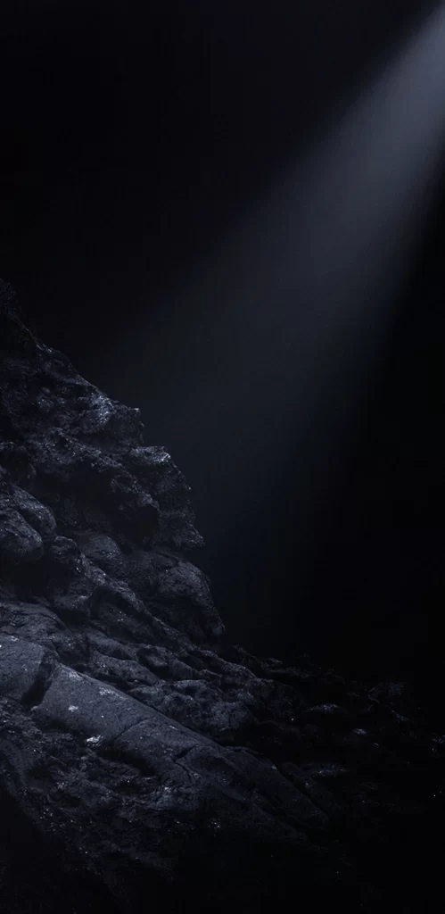 Dark Landscape Rocky Terrain Light Beam