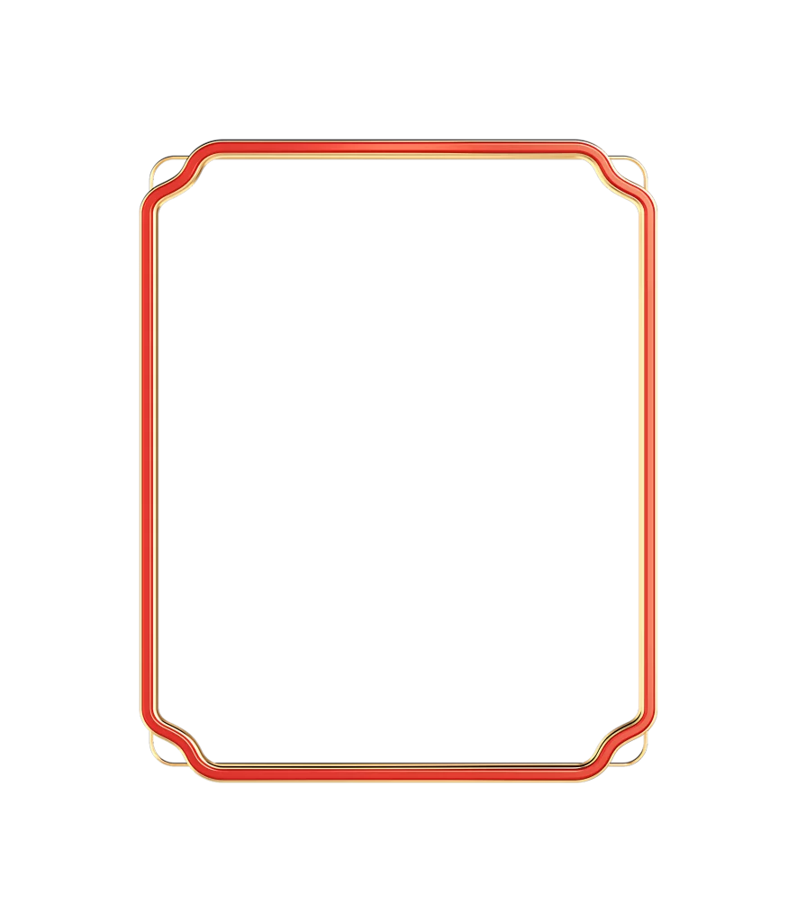 Decorative Frame Red Gold Ornate Border