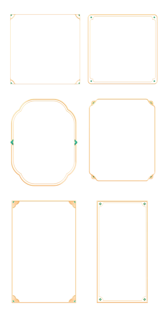 Decorative Frames Various Shapes Borders Design Elements
