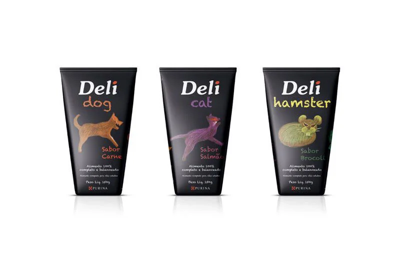 Deli Dog Food Carne Illustration Black Tube