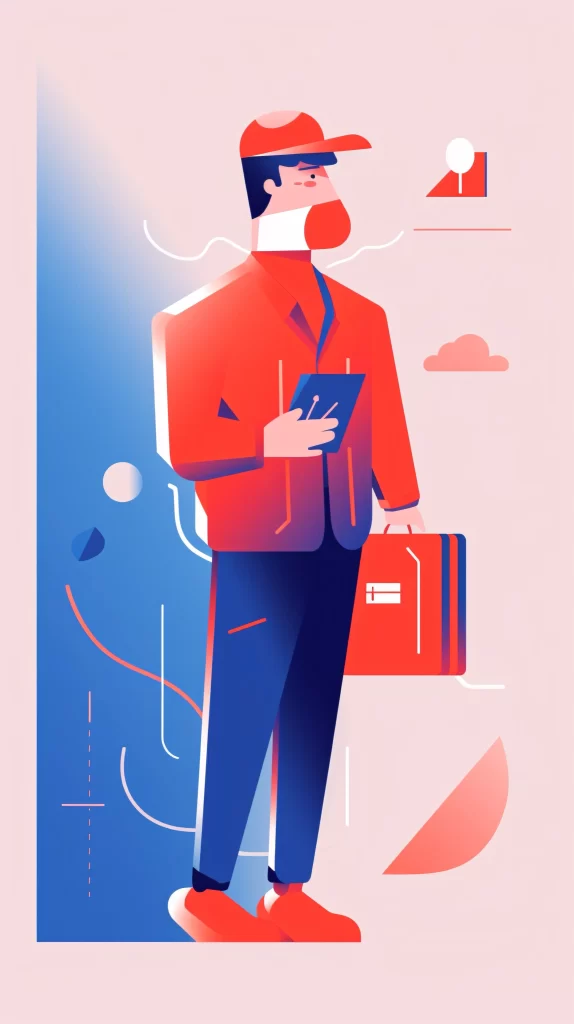 Delivery Red Blue Digital Modern