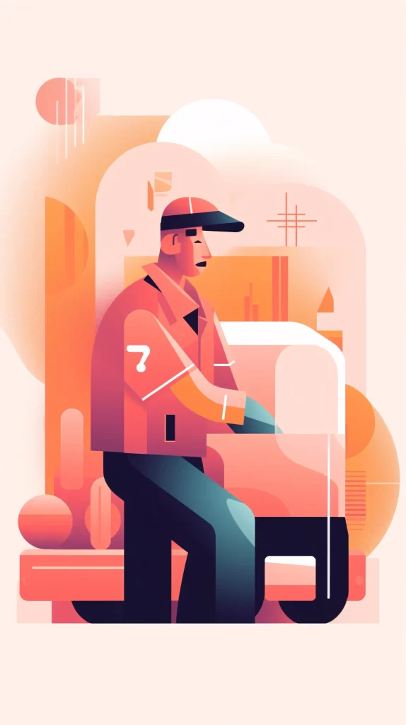 Delivery Red Uniform Abstract Modern