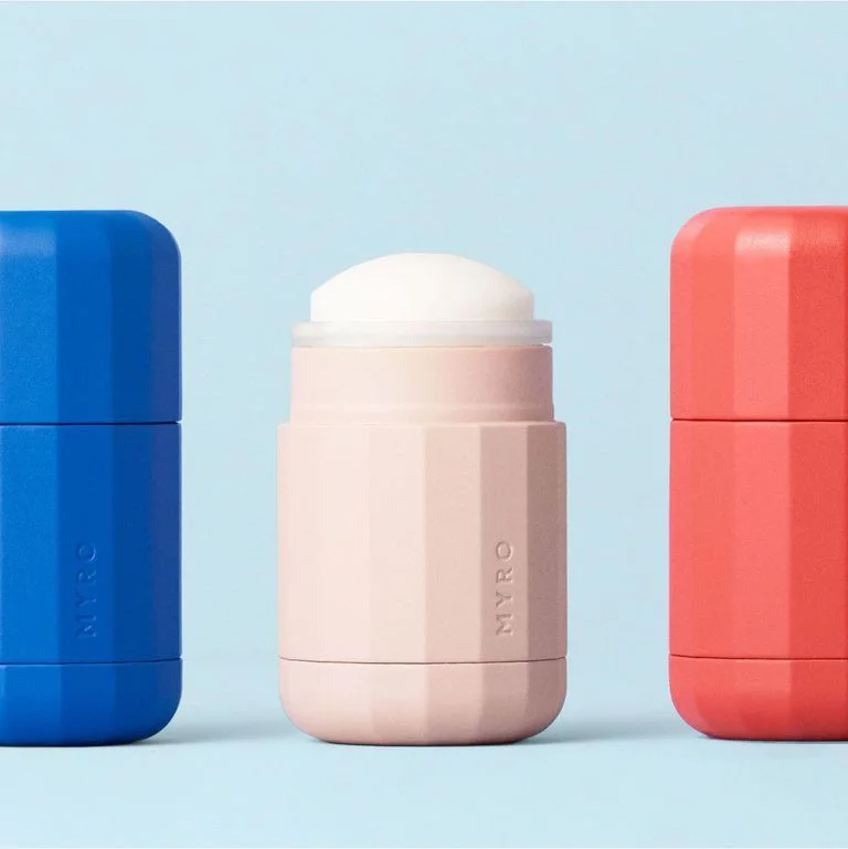 Deodorant Stick Pastel Blue Red Minimalist Design