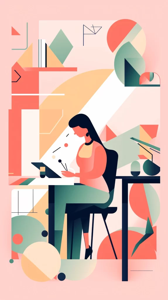 Designer Pastel Digital Abstract Modern Illustration