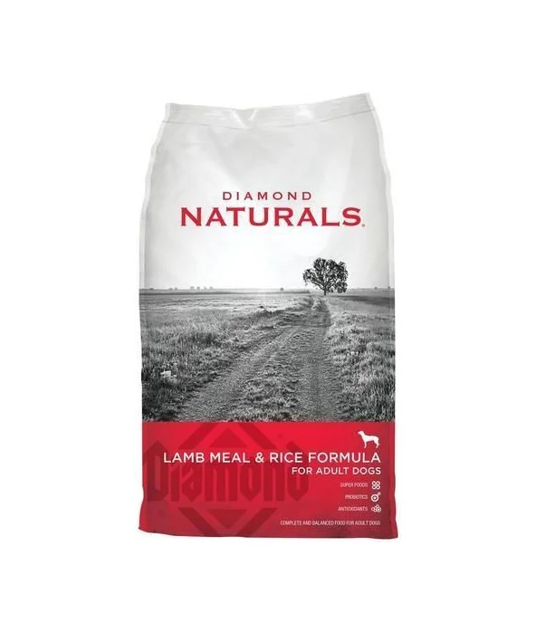 Diamond Naturals Dog Food Lamb Rice Formula Red Black
