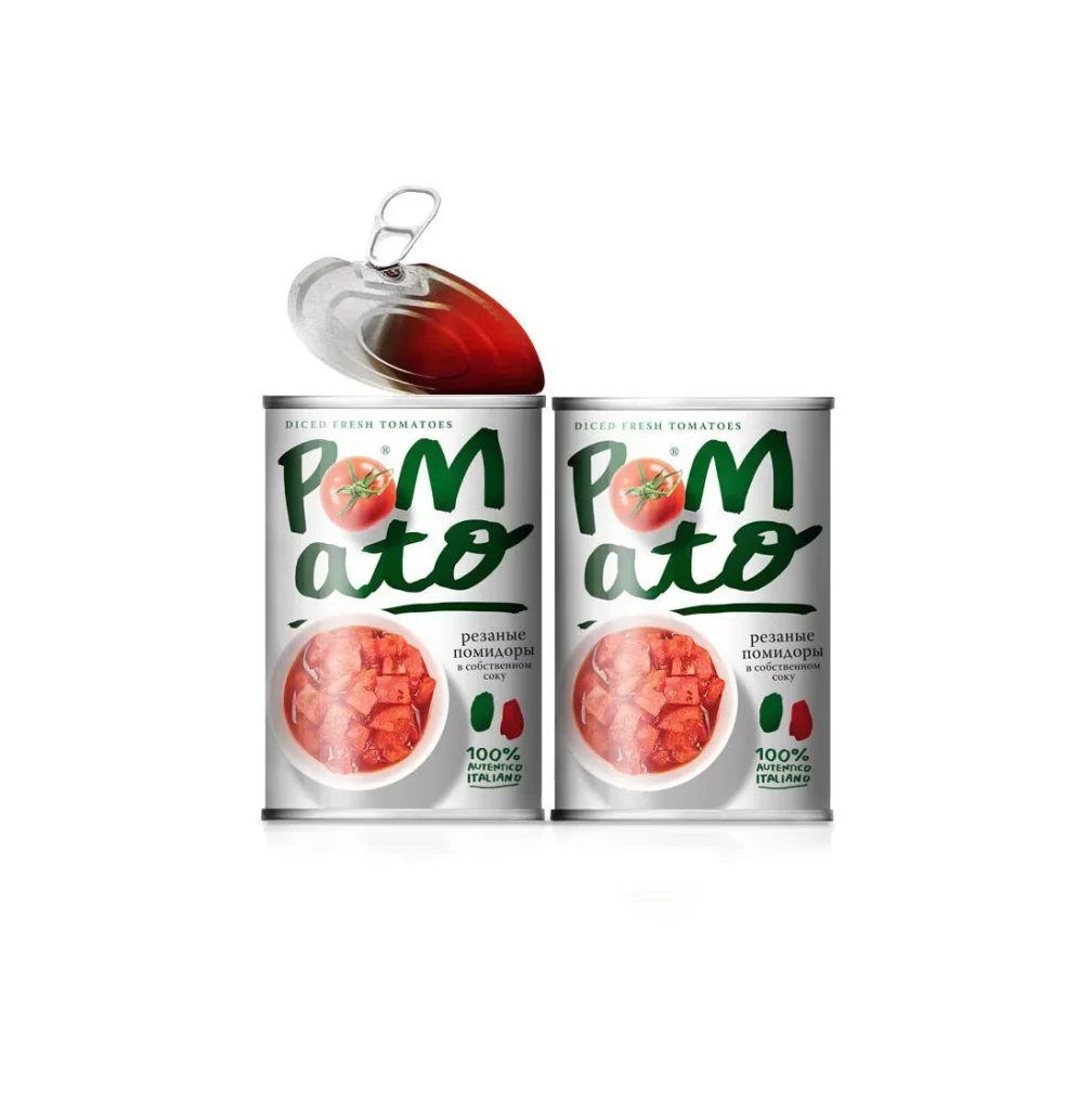 Diced Fresh Tomatoes Pomato Italian Authentic