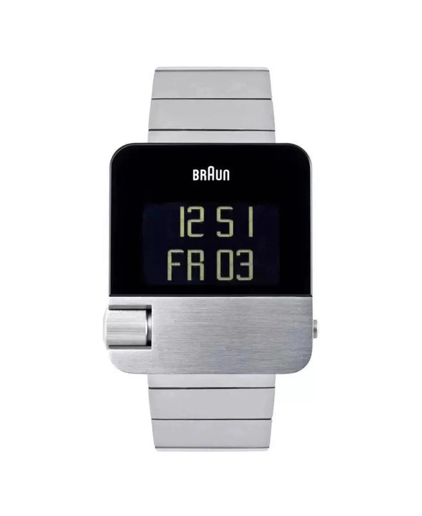 Digital Watch Braun Stainless Steel LCD Display Timekeeping