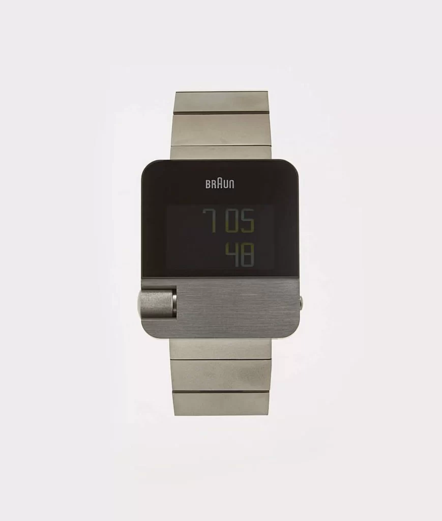 Digital Watch Braun Stainless Steel Minimalist Design Time Display
