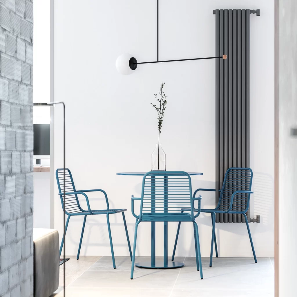 Dining Room Contemporary Blue Minimalist Industrial Light