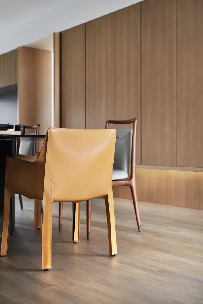 Dining Room Contemporary Brown Neutral Wood