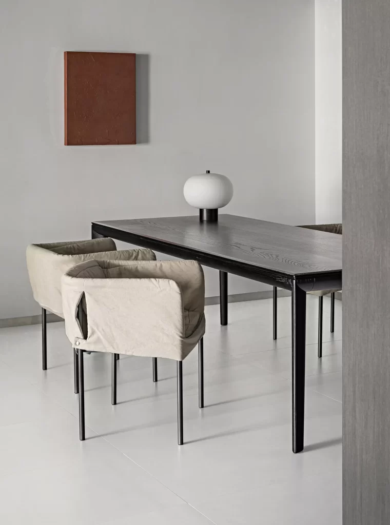 Dining Room Contemporary Neutral Black White Minimalist