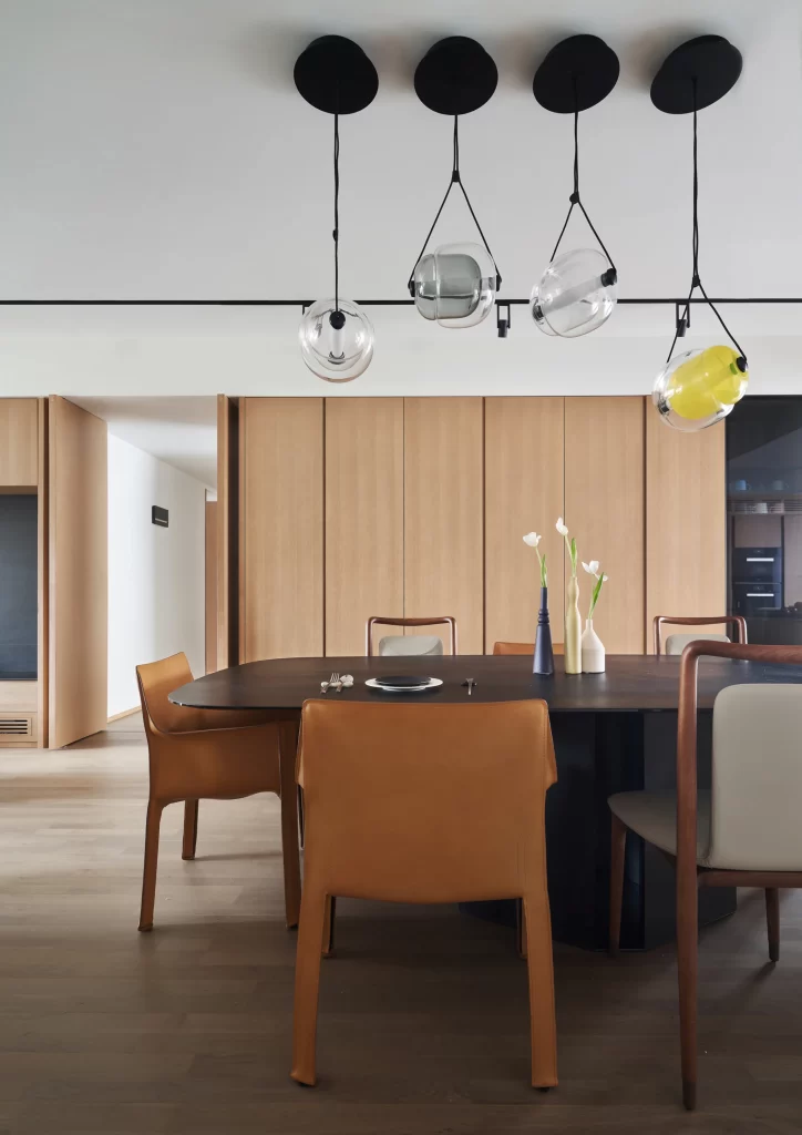 Dining Room Contemporary Neutral Black Wood