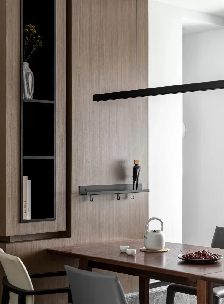 Dining Room Contemporary Neutral Dark Wood Simple