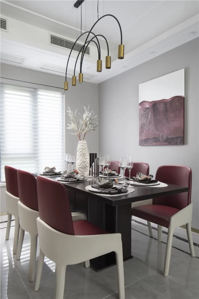 Dining Room Contemporary Red White Black Modern Artistic