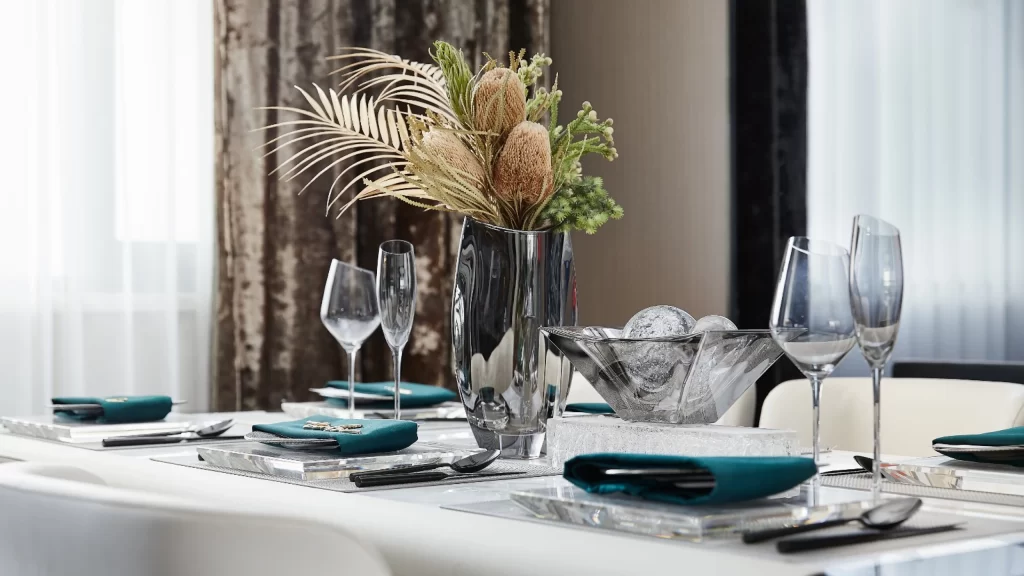 Dining Room Elegant Blue Green Glassware