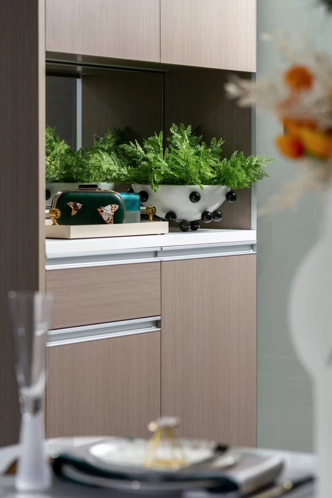 Dining Room Modern Greenery Neutral Tones