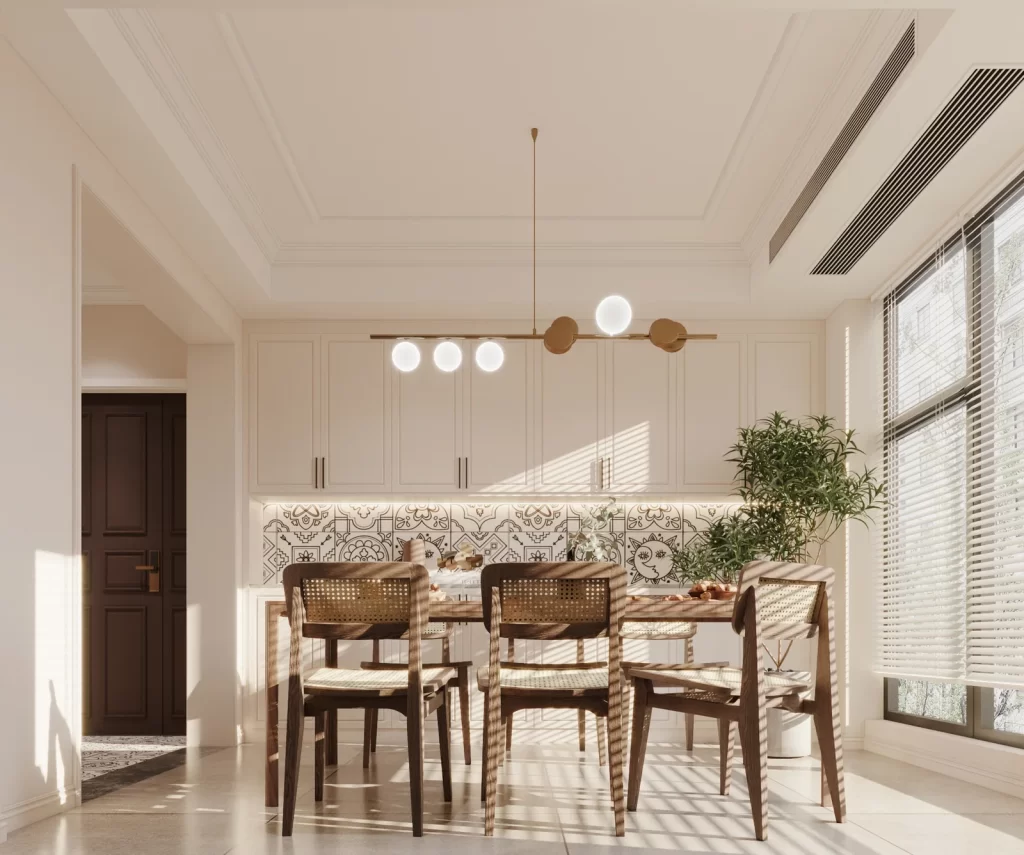 Dining Room Modern Minimalist Neutral