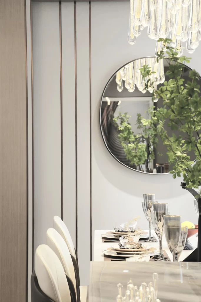 Dining Room Modern Minimalist White Neutral Glass Chandelier