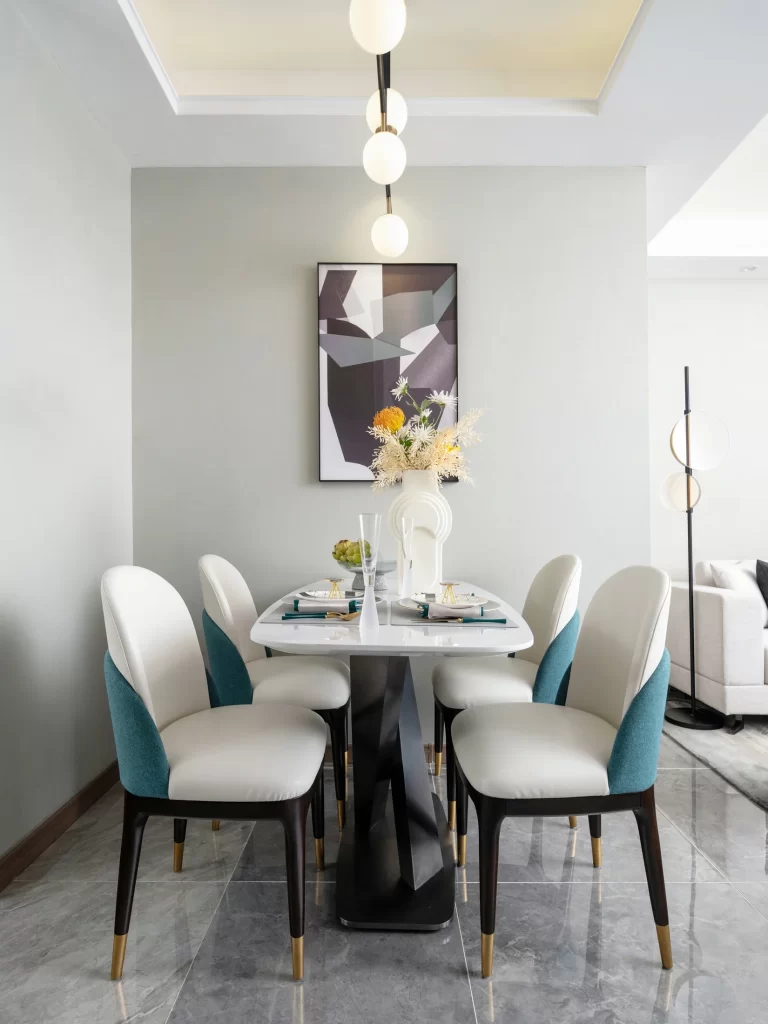 Dining Room Modern White Blue Black Gold