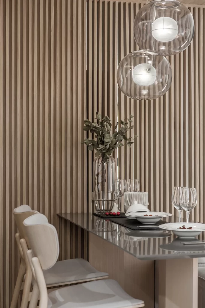 Dining Room Scandinavian Neutral Light Wood Glass