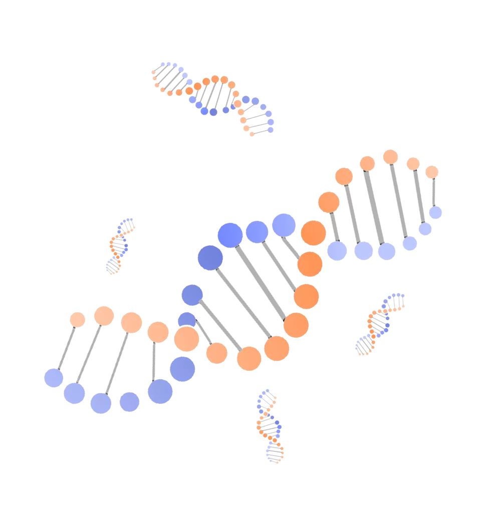 DNA Helix Orange Blue Structure