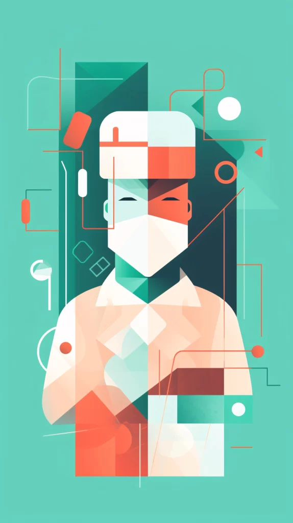 Doctor Red Mask Abstract Modern