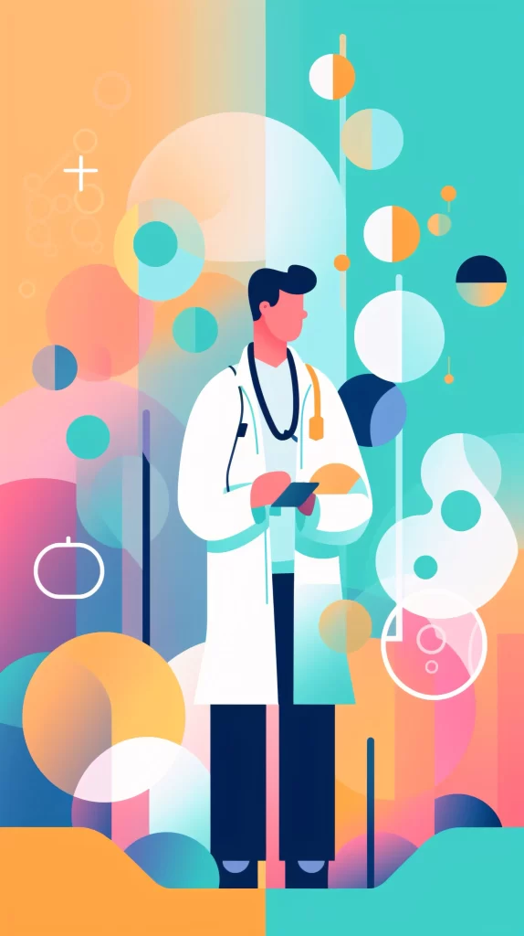 Doctor White Blue Abstract Modern