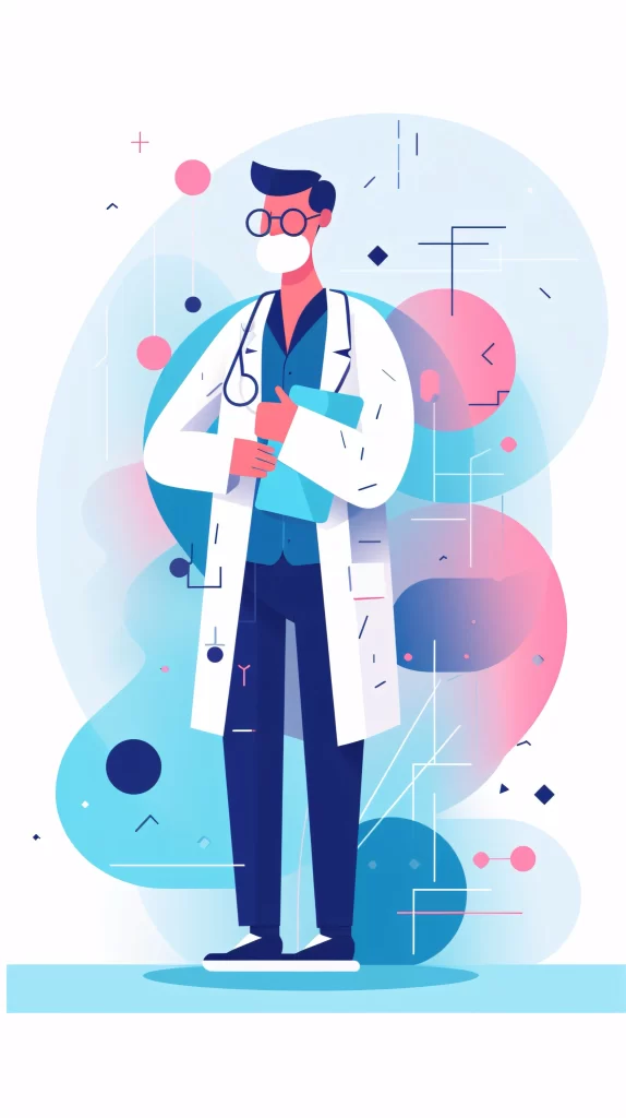 Doctor White Blue Stethoscope Abstract Modern