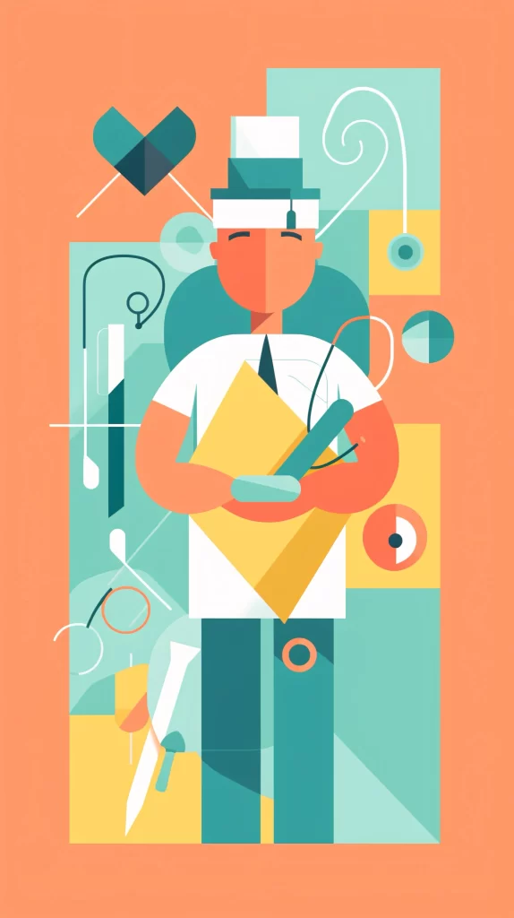 Doctor White Blue Yellow Abstract Modern