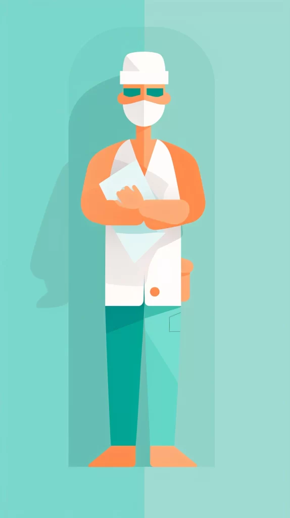 Doctor White Green Flat Illustration Modern
