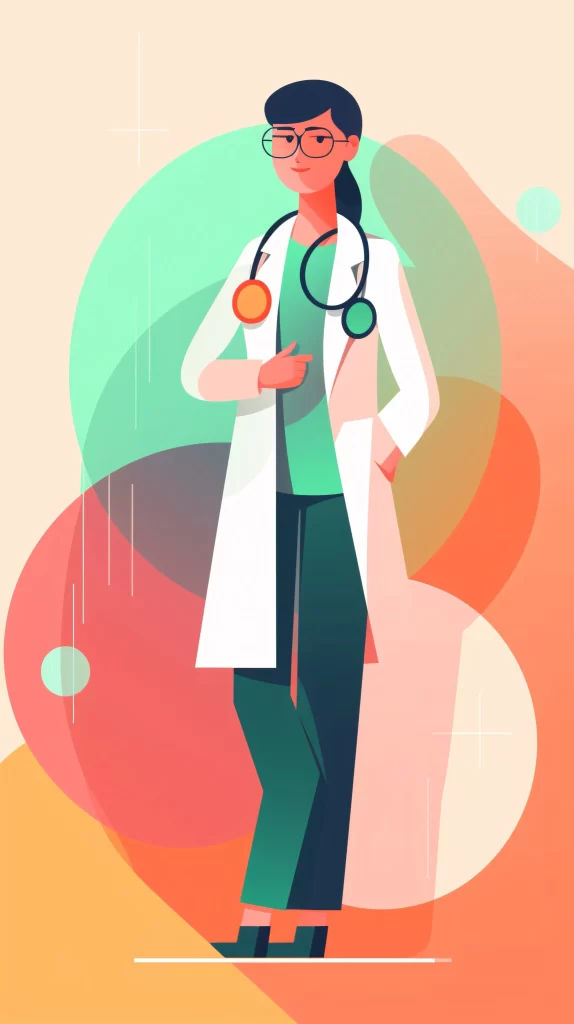Doctor White Green Red Abstract