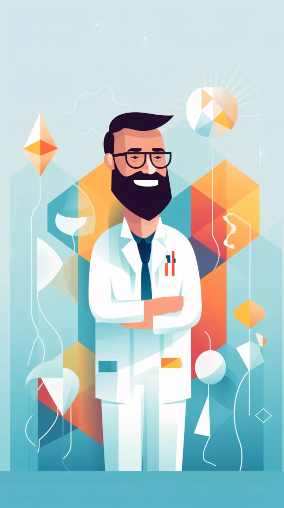 Doctor White Labcoat Abstract Geometric Modern